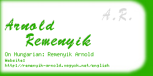 arnold remenyik business card